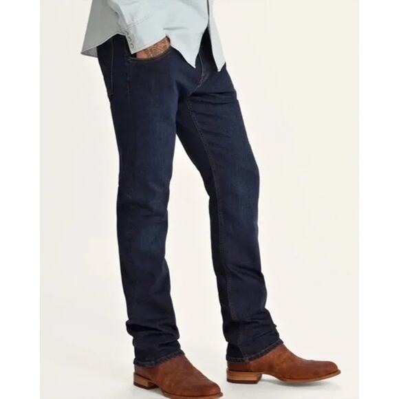 TECOVAS Men's Slim Jean in Dark Blue Wash Size 38x32 - Picture 1 of 8
